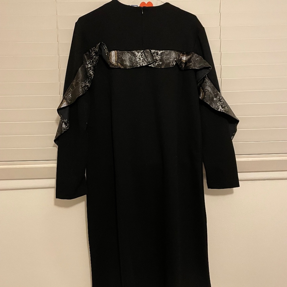 Black dress with snake skin ruffle